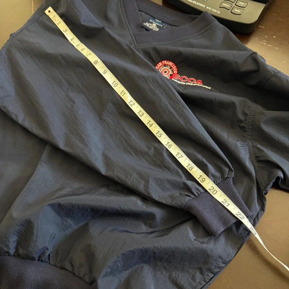 PORT AUTHORITY Mens Windbreaker SCCA Racing Gorpcore Sporty Navy Blue Size M